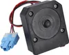 A close-up shot of a black ventilation fan with wires and a blue connector. Produktbild-Vorschau