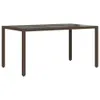 Maison Exclusive - Gartentisch mit Glasplatte Braun Produktbild-Vorschau 2