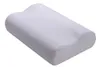 A white orthopedic pillow with a contoured shape, presented on a white background.