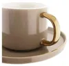 Elegante Porzellan-Kaffeetassen 200ml mit goldenem Henkel Produktbild-Vorschau 3