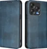 A product shot of a blue flip phone case, shown from two angles. Produktbild-Vorschau