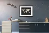 MuchoWow® Gerahmtes Poster Weltkarte - Beige - Schwarz Produktbild-Vorschau 5