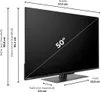 A diagram showing the dimensions of a Toshiba television. Produktbild-Vorschau