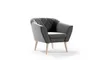 A single gray armchair with diamond tufting on a white background. Náhľad obrázku produktu