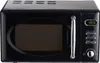 A black retro-style microwave oven shown from the front. Produktbild-Vorschau
