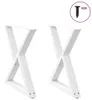 vidaXL Esstisch Beine 2 Stück Weiß 70x(72-73,3) cm Stahl Produktbild-Vorschau 8