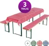 Bierbankauflagen-Set, Auflage Tischdecke 3-teilig Rot/Weiß Produktbild-Vorschau 3