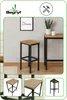 A bar stool and a table in a room setting, with close-up shots of the stool. Produktbild-Vorschau