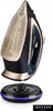 A cordless steam iron and its charging base are displayed against a white background. Produktbild-Vorschau