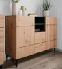 Kommode Ted 120cm 3 Türen - Eiche/schwarz Produktbild-Vorschau 11