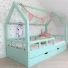Hausbett 60x120 Minze - Bell - Kinderbett mit Bettkasten - Produktbild-Vorschau 1