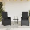 Two black rattan chairs and a small table on a patio. Náhľad obrázku produktu