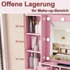 Make-up tafel met LED-verlichting en krukje, 60x38x132 cm, Productafbeelding-voorbeeld 8
