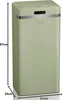 A light green retro-style trash can with silver trim and a sensor lid. Podgląd zdjęcia produktu