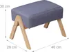 Podnóżek Relaxdays, tapicerowany, nogi bambusowe, wymiary: Podgląd zdjęcia produktu 4