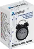 The image shows the packaging of a retro alarm clock. Náhled obrázku produktu