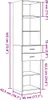 vidaXL Highboard Weiß 45x42,5x185 cm Holzwerkstoff Produktbild-Vorschau 7