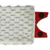A close-up view of a mop head with a red plastic attachment with black circular pads. Produktbild-Vorschau