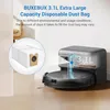 A robotic vacuum cleaner with its charging station and a close-up of a disposable dust bag. Náhled obrázku produktu