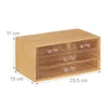 Relaxdays Make Up Organizer Bambus, 4 Schubladen, HBT: Produktbild-Vorschau 4