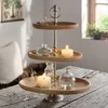 große Etagere "Oval" aus Mangoholz, 3 Etagen, Holz Produktbild-Vorschau 1