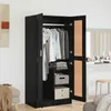 vidaXL Armoire noir aspect chêne 82,5 x 51,5 x 180 cm Voir les images du produit 1