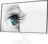 A white computer monitor displaying a close-up of a blue eye with long eyelashes. Voir les images du produit