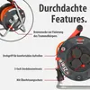 A close-up view of a cable reel with labels pointing out its features. Produktbild-Vorschau