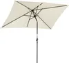 A rectangular cream-colored patio umbrella is shown from a low angle against a white background. Produktbild-Vorschau