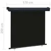vidaXL Balkon-Seitenmarkise 175x250 cm Schwarz Produktbild-Vorschau 12