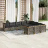 vidaXL 10-tlg. Garten-Sofagarnitur mit Kissen Grau Poly Produktbild-Vorschau 2