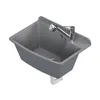 A gray sink with a chrome faucet is shown against a white background. Produktbild-Vorschau