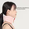 A woman wearing a pink neck brace, shown in profile against a white background. Produktbild-Vorschau