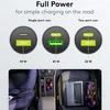 Diagrams showing car charger power output and a lifestyle shot of the charger in use in a car. Anteprima dell’immagine prodotto