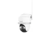 A white security camera with a black lens and a white antenna is shown against a white background. Produktbild-Vorschau