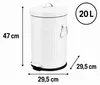 Contenitore per rifiuti Relaxdays, 20 litri, per la cucina, Anteprima dell’immagine prodotto 4