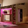 Lit superposé Merax 90x200 cm avec bureau et armoire, lit Voir les images du produit 5