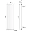 Mexen Texas grzejnik dekoracyjny 1800 x 460 mm, 965 W, Podgląd zdjęcia produktu 6