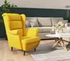 Fauteuil fluweel mosterdgeel Productafbeelding-voorbeeld 2