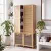 Mobiletto da bagno in bambù HWC-N83, pensile da bagno, con Anteprima dell’immagine prodotto 1