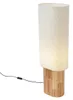 Japandi Stehleuchte Holz mit Leinenschirm 90cm Lamel Produktbild-Vorschau 6