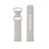 Two parts of a light gray silicone watch band are shown side-by-side against a white background. Produktbild-Vorschau