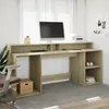 vidaXL LED stůl Sonoma dub 200x55x91 cm materiál na bázi Náhled obrázku produktu 3