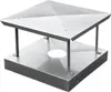 A stainless steel chimney cap with a square base and a pyramidal top, shown from a three-quarter angle against a white background. Náhled obrázku produktu