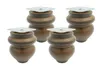 Four wooden furniture legs with metal plates on top, arranged in a group on a white background. Produktbild-Vorschau