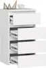 VALESTRA Kommode weiß mit 4 Schubladen, 74 cm hoch, 40 cm Produktbild-Vorschau 3