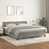 vidaXL Boxspringbett mit Matratze Hellgrau 160x200 cm Samt Produktbild-Vorschau 2