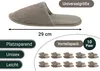 A single slipper is shown with measurement, and a pack of 10 slippers is displayed below with promotional text. Produktbild-Vorschau