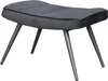 A gray velvet stool with black metal legs on a white background. Produktbild-Vorschau
