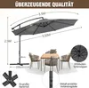 Parasol Izrielar 3,5 m gris – Parasol de jardin moderne Voir les images du produit 2